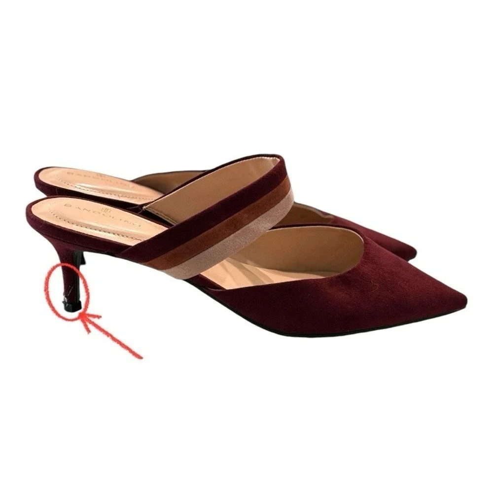 Bandolino Women's Red Marelli Pointed Toe Kitten Heel‎ Mule Size 9.5 - Picture 2 of 9